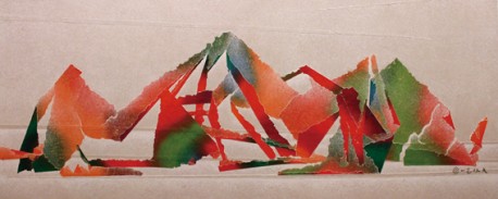 仇德树  裂变—动力山水 70x180cm 宣纸，丙烯色，画布