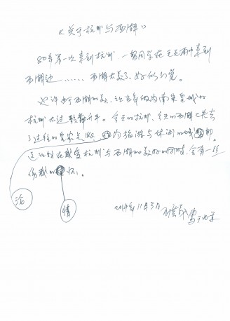 2014《关于杭州与西湖》，42X30cm，纸上麦克笔
