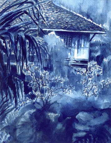 Watercolor Painting 蓝调版纳No