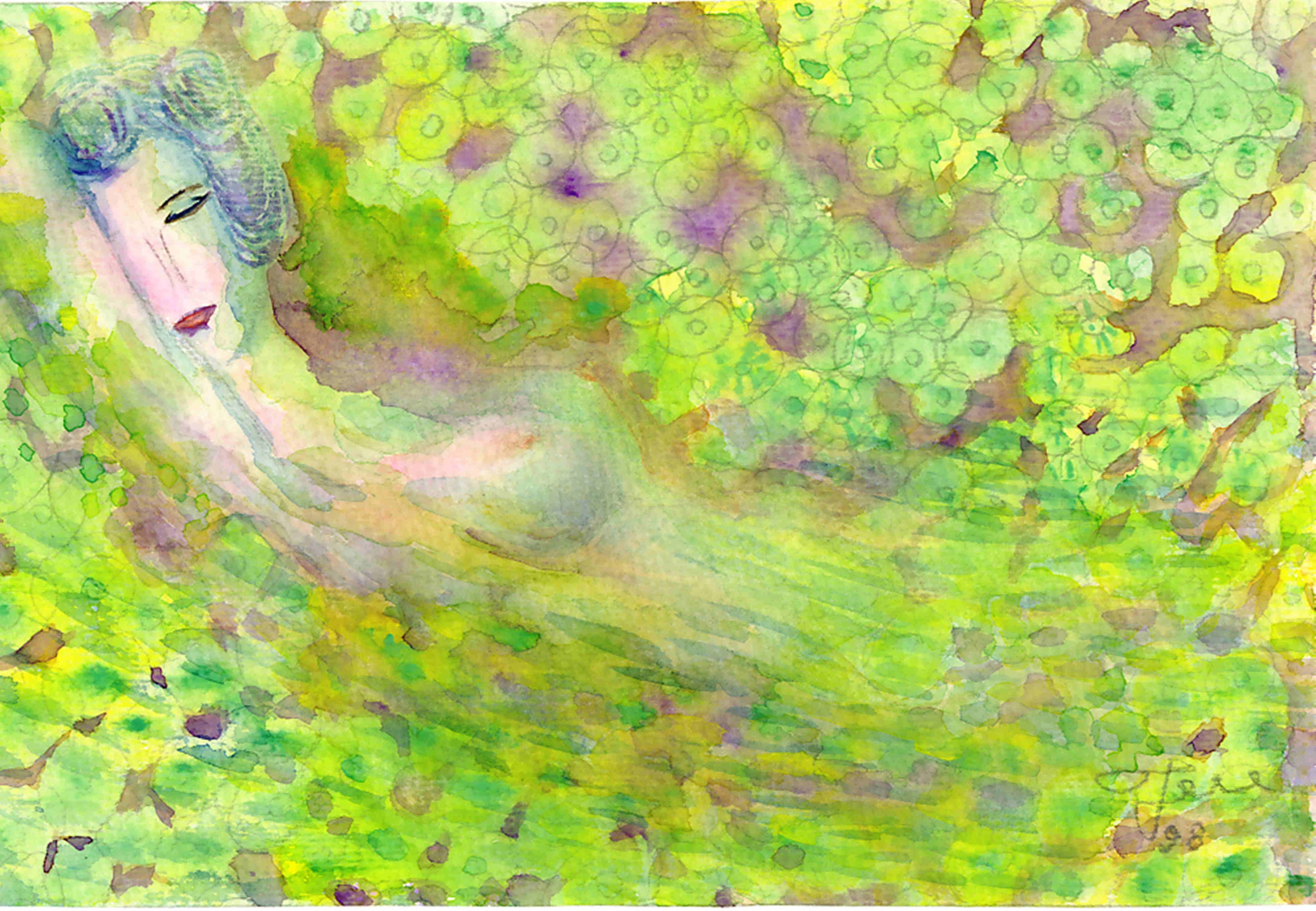 Watercolor Painting春光乍泄Spring Awakening26×17