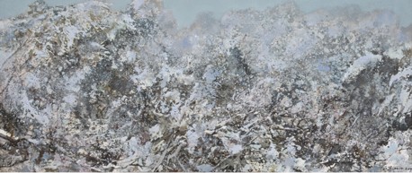 洪凌 《银波》 油彩、画布 85x200cm 2014年