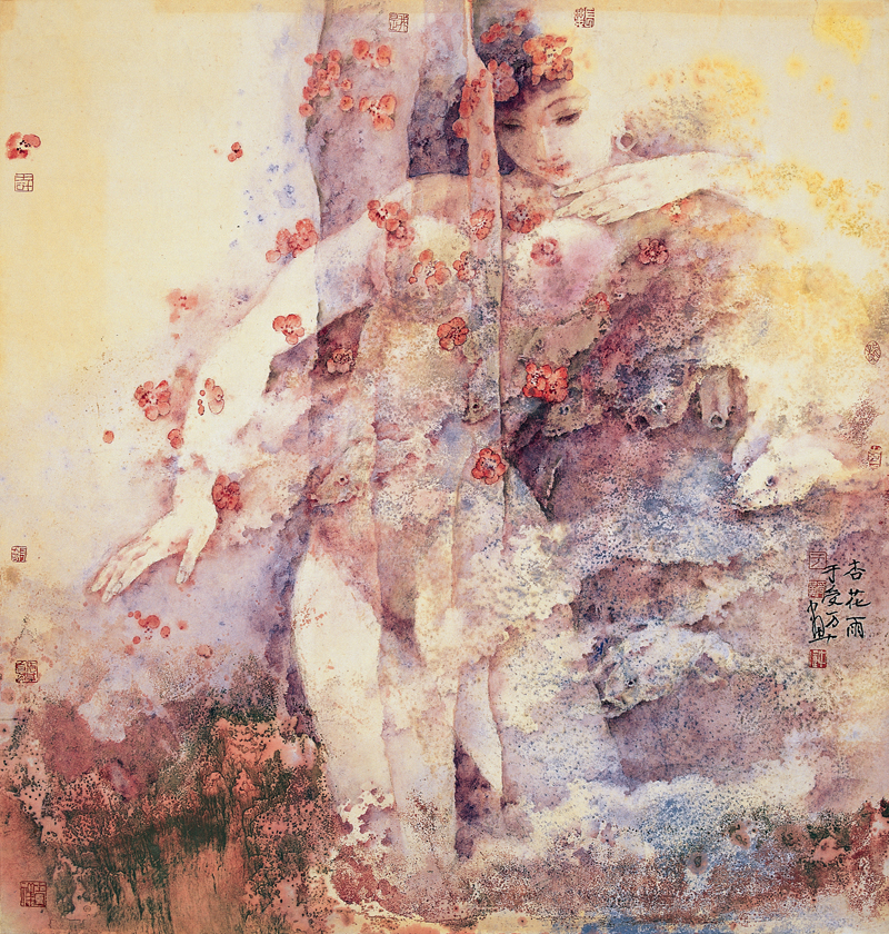 4杏花雨  67 ×67cm