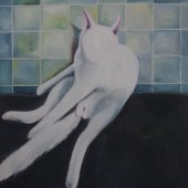 格罗利亚家的猫布上油画 2014
