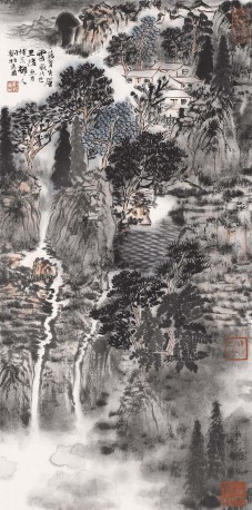 荡胸生层云·70cm×35cm·设色纸本·2009年