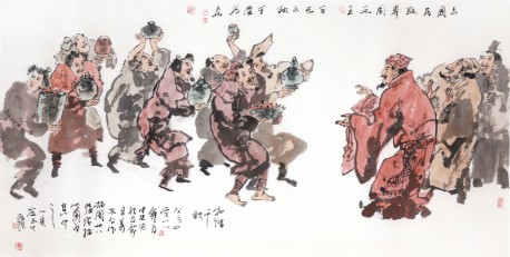 3众国民敬奉周文王    138×68cm