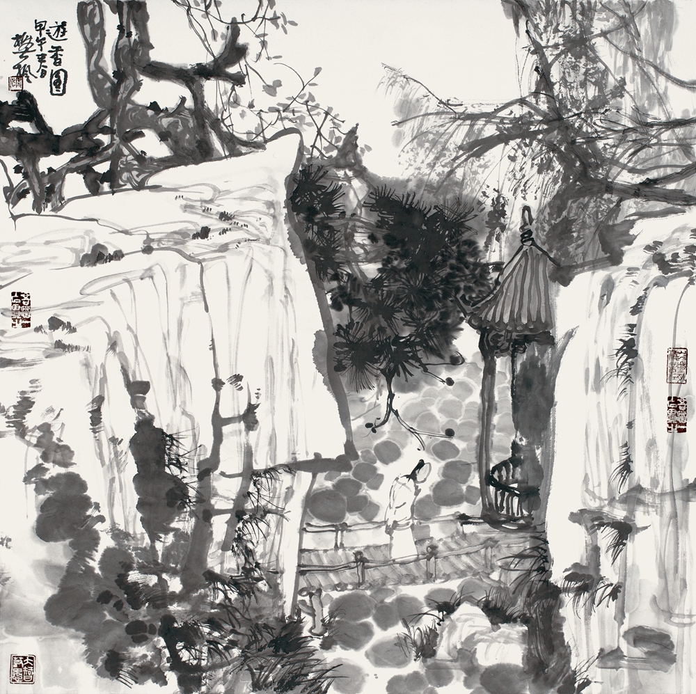 《游香图》 纸本水墨 69×69cm 2014年
