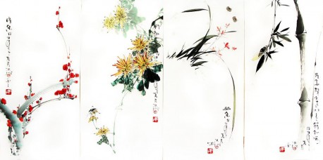 著名花鸟画家孙洪印水墨花鸟画国画艺术品 名人字画