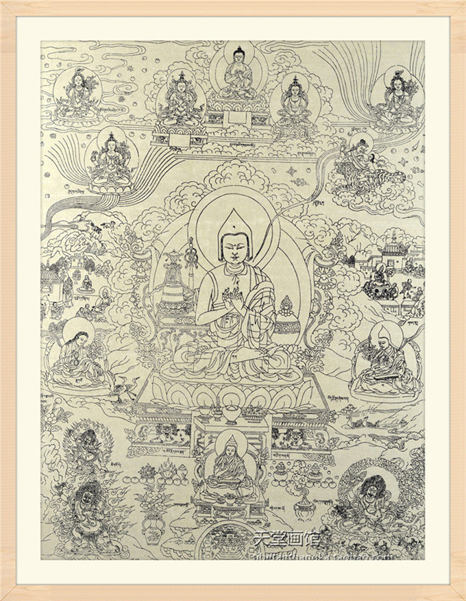 德格印经院藏传佛教木刻雕版唐卡版画噶当派