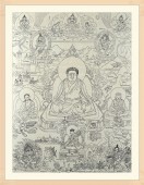 德格印经院藏传佛教木刻雕版唐卡版画噶举派传承图玛尔巴