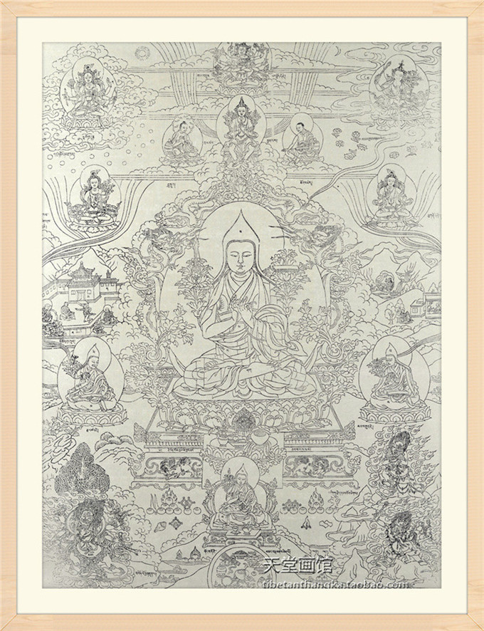 德格印经院藏传佛教木刻雕版唐卡版画格鲁派