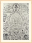 德格印经院藏传佛教木刻雕版唐卡版画噶举派传承图