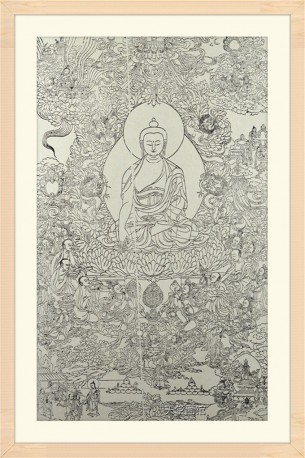 德格印经院唐卡版画木刻雕版释迦摩尼佛佛像