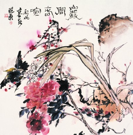 148岩间春喧68x68cm