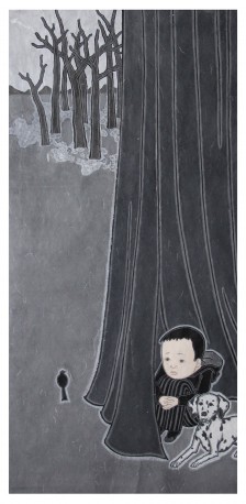 《丛林》之四 97cmx47cm 纸本水墨 2014  1