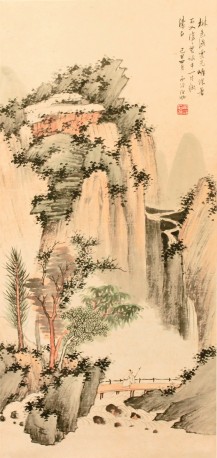 申石伽 山水 立轴59x28cm