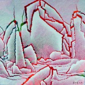 仇德树  裂变—美景1 宣纸、画布、丙烯 135×135 cm 
