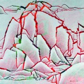 仇德树  裂变—美景2 宣纸、画布、丙烯 135×135 cm 