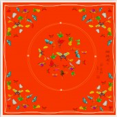 蝴蝶（橘）艺术丝巾