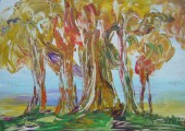 《大榕树》纸板油画