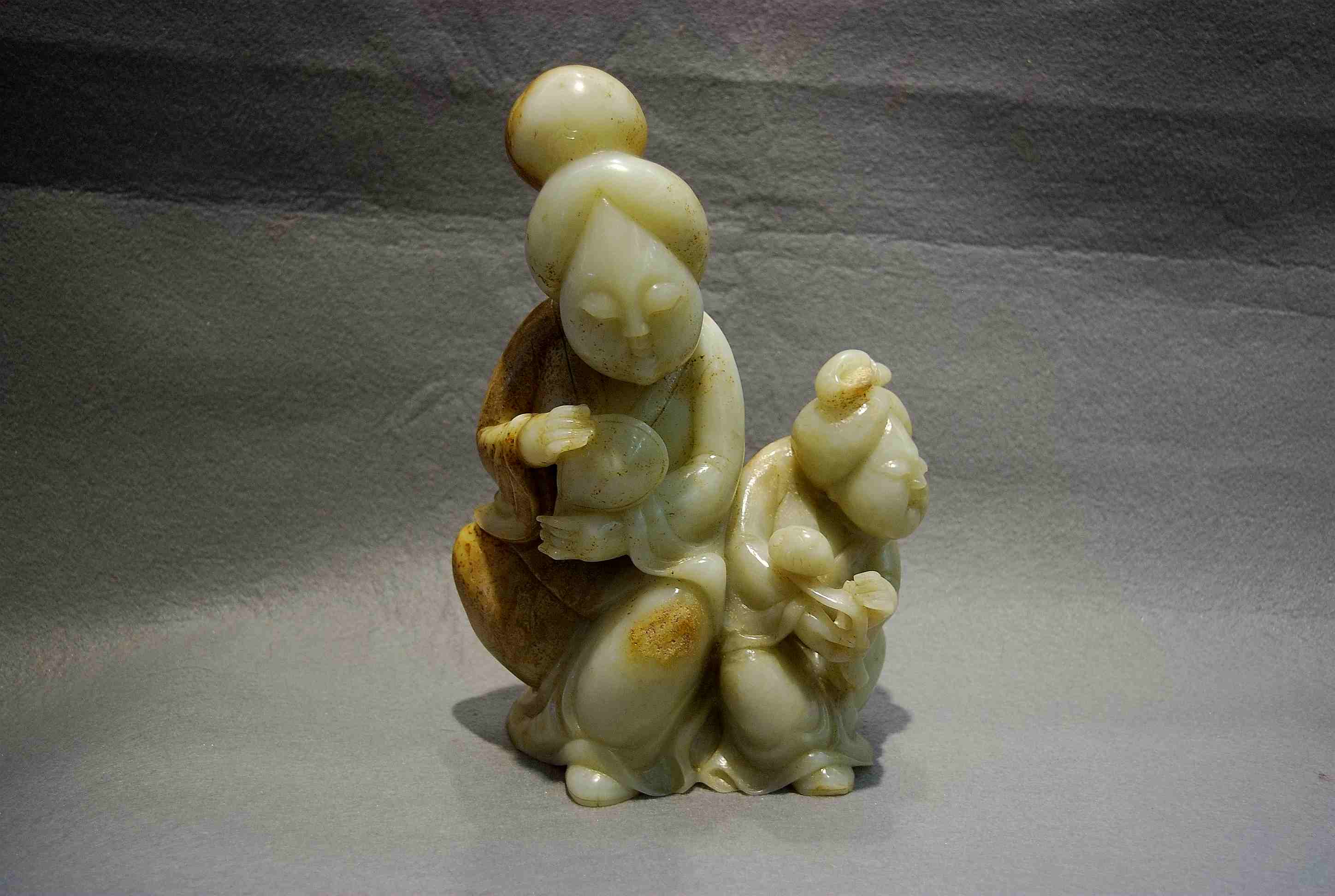 唐代青玉人物摆件,高23cm