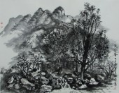 吾岳峰，纸本水墨45x60cm2014年胡家琪