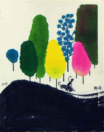 《我的色彩森林14》15×12cm 纸本水彩 2014