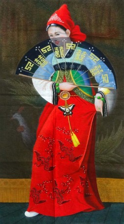 朝鲜刺绣-扇子舞