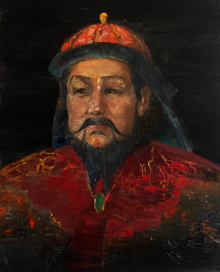 忽必烈肖像Portrait of Kublai Khan 80cm x 60cm 2010
