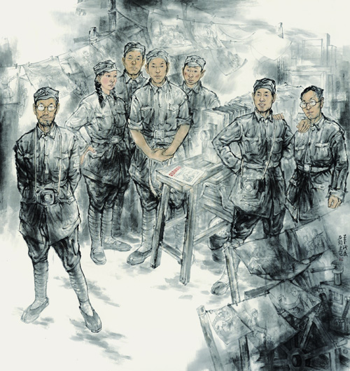 中国抗日战争绘画图片