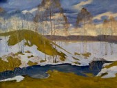 《融雪后的大地》弗拉基米尔·库茨米乔夫 80 ×60 2014