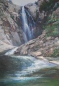 P4 洪石南（一级画家） 《泰山龙潭飞瀑》 80×115cm  创作于2013年