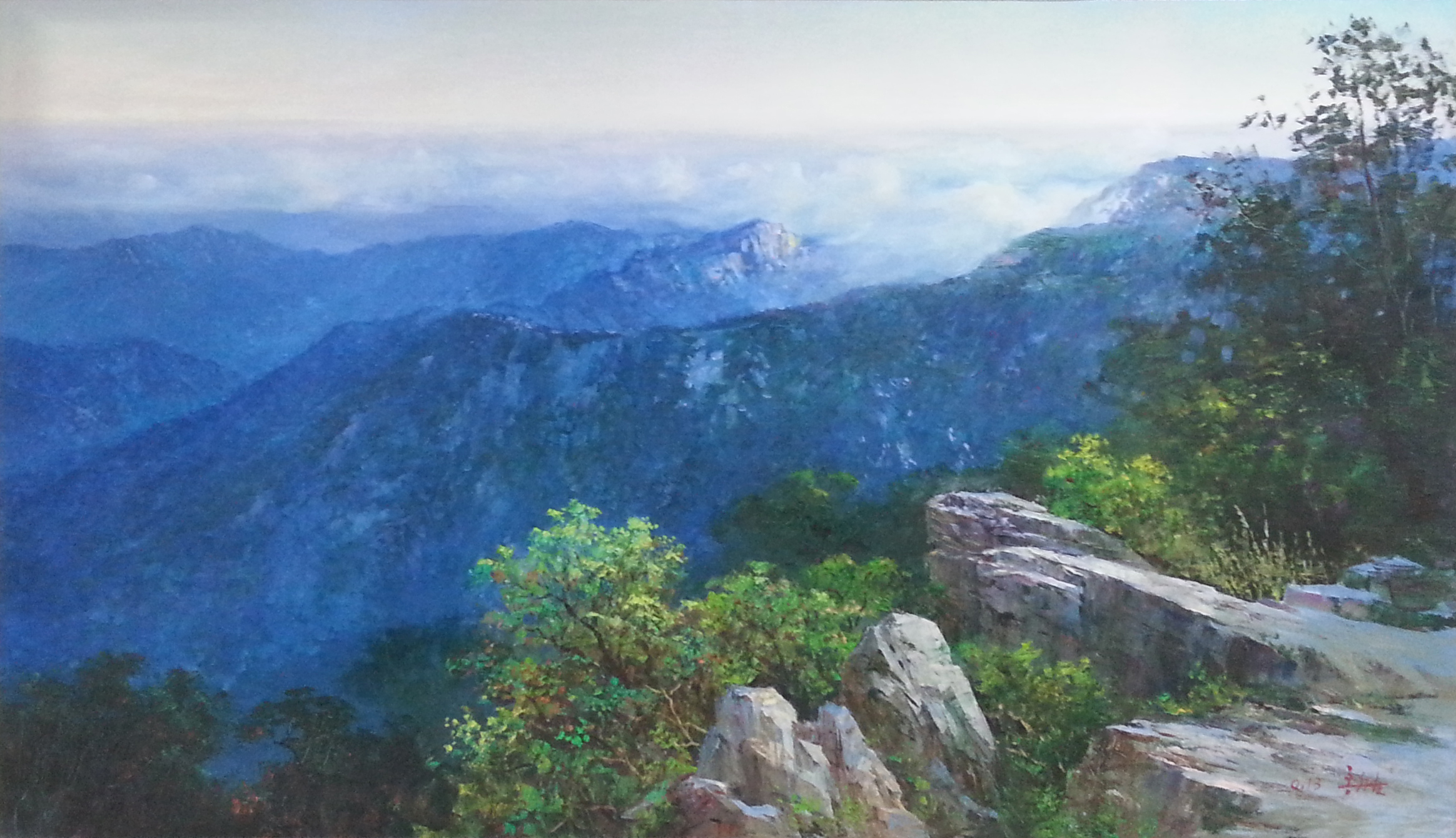 P21 洪石南（一级画家） 《泰山印象》 100×160cm  创作于2013年