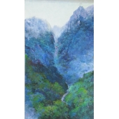 P27 李雪（一级画家） 《泰山十八盘全景》 100×160cm  创作于2013年