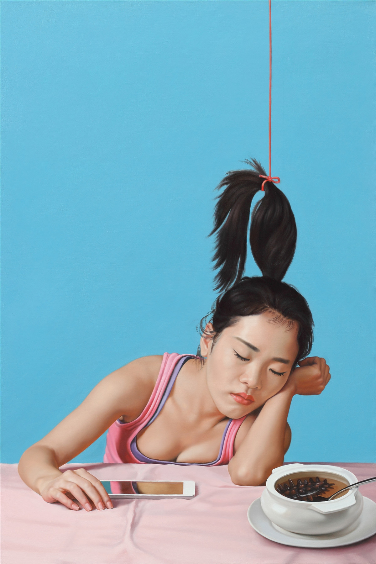 王钧-《闺趣-漫漫圣贤路》-90x60cm-布面油画-2014_副本