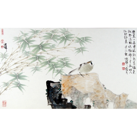 沈伟  幽篁一夜雪  59×35cm