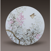 粉彩花鸟瓷板