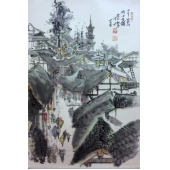 四川崇山街古镇45x68cm