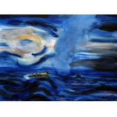 2011周刚水彩画——《蓝色西湖·西湖之风》38X49cm