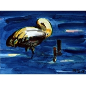 2011周刚水彩画——《蓝色西湖·西湖之韵》36X48cm