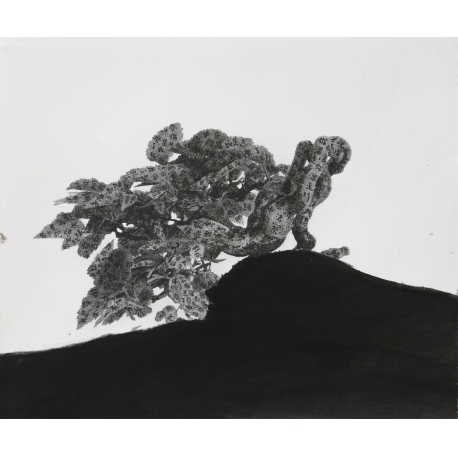 蔡佳葳_盆栽系列II-V_BonsaiSeriesII-V_2011_手寫於版畫Black Ink on Lithograph_26 x 31cm