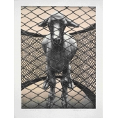 网中之羊之一　58×43cm1992 石版 (4)