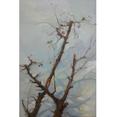 布面油画：《四月海棠》60×90  2014