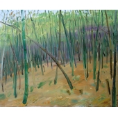 《灵岩紫竹坡》李靖坤，布面油画，50cm X 60cm，2015年创作