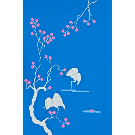  董重《花和鸟No.1》 布面油彩丙烯150×100cm2012