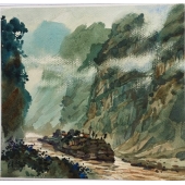 大渡河金口河组画之《峡谷之舟自然造》