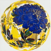 每個中國人都該有的一張畫（金底藍花）
A painting every Chinese should have (Gold background, blue flower)
