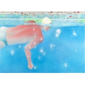 泳池系列-漂浮2 Floating2_130x180 cm_壓克力、畫布Acrylic on Canvas_2015