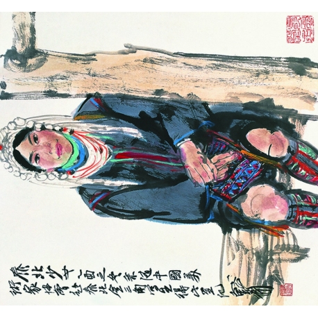 戴卫 泰北少女  2005年作   高49cm；宽41cm