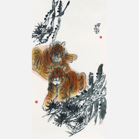 虎   97cm×178cm   纸本设色   2015年