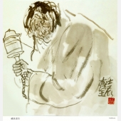 藏族老妇   34x34 2012